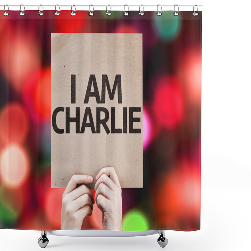 Personality  I Am Charlie Card Shower Curtains