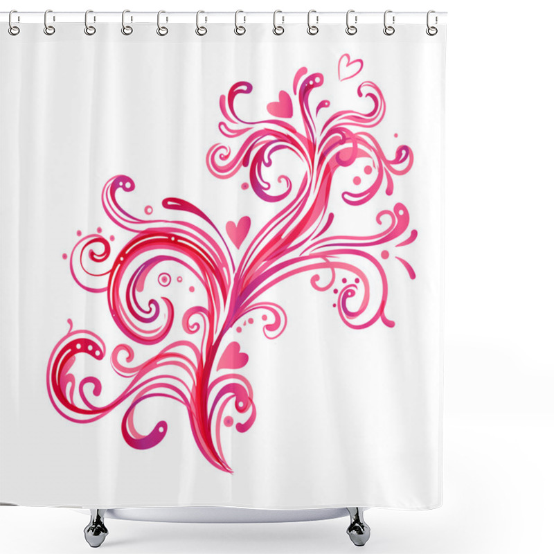 Personality  Beautiful Pink Swirls Background. Shower Curtains