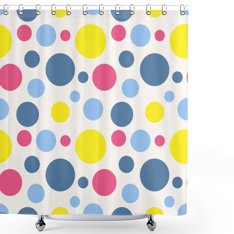 Personality  Seamless Polka Dot Pattern In Retro Style. Shower Curtains