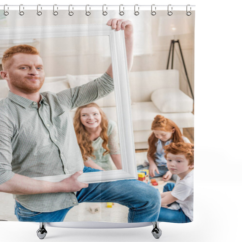 Personality  Happy Redhead Family   Shower Curtains