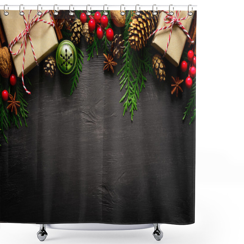 Personality  Christmas Or New Year Background Shower Curtains