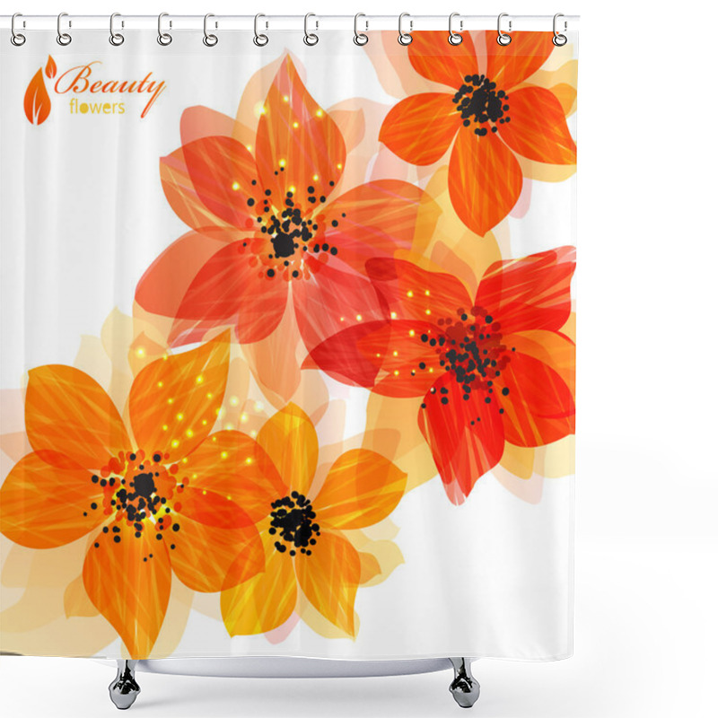 Personality  Orange Flowers Shower Curtains