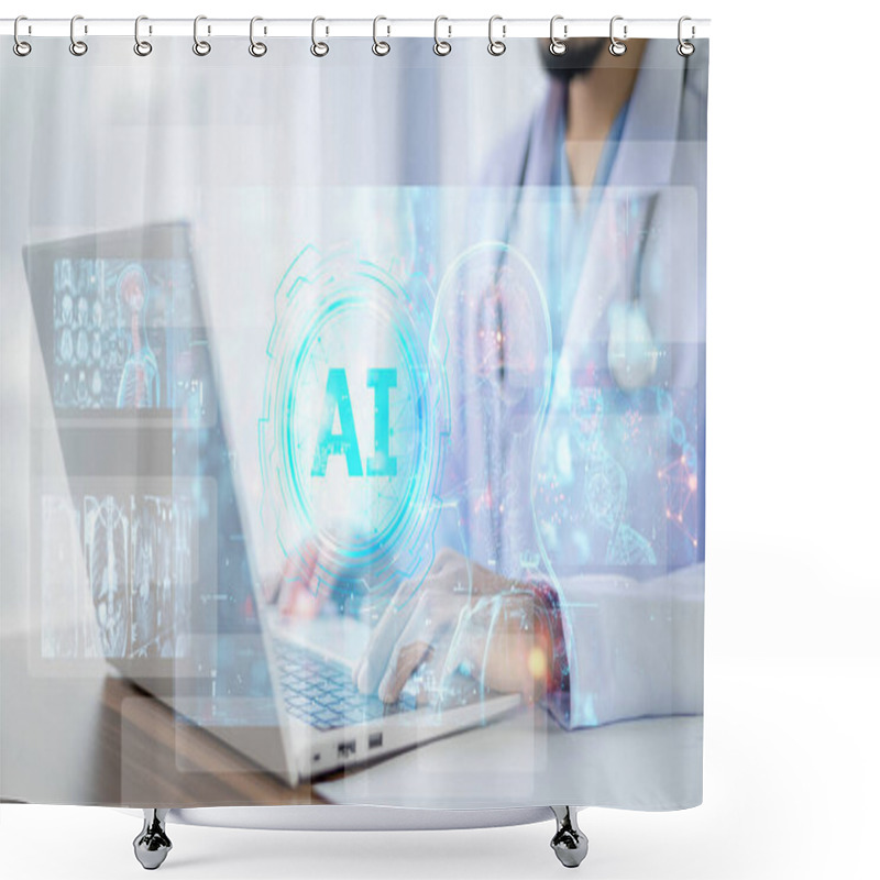 Personality  AI Technology, Doctors Can Now Diagnose Diseases More Accurately And Provide Personalized Treatment Plans For Their. Doctor Use AI Artificial Intelligence. Shower Curtains