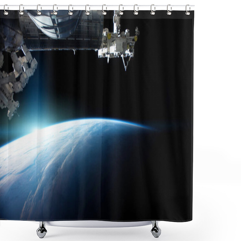 Personality  View Of Planet Earth From A Space Station Window During A Sunris Shower Curtains