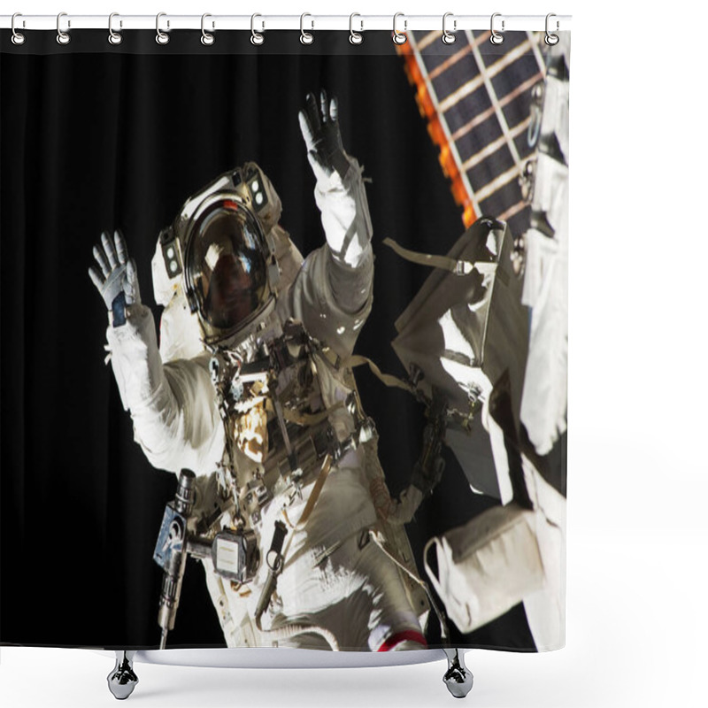 Personality  NASA Astronauts In Space - Background Template , Elements Of This Image Furnished By Nasa Shower Curtains