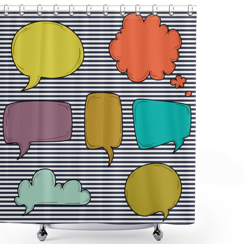 Personality  Speech And Thought Bubbles Shower Curtains