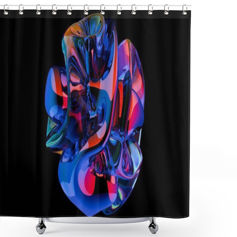 Personality  A 3D Glass Abstract Form Background, Presenting A Sleek And Contemporary Visual Backdrop. Shower Curtains