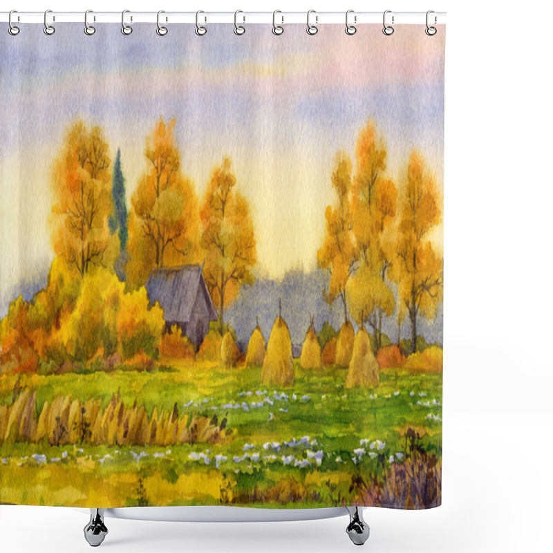 Personality  Haystacks On Field Shower Curtains