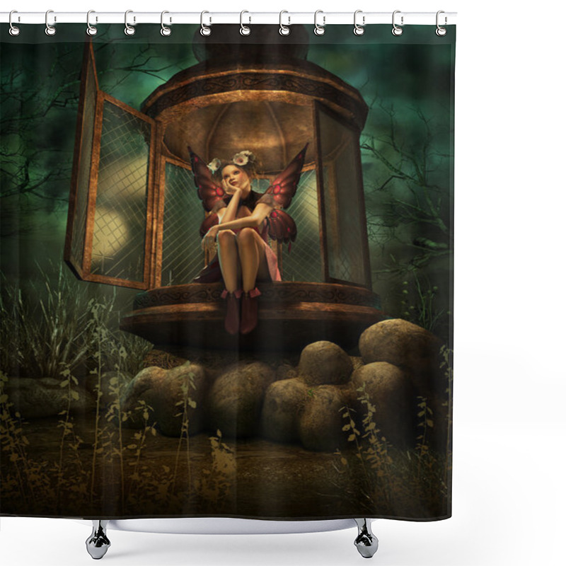 Personality  A Secret Elven Place, 3d CG Shower Curtains