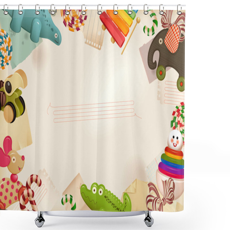 Personality  Toys, Candy & Childhood Memories Shower Curtains