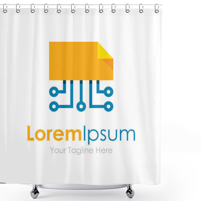 Personality  Code File Programming Technology Icon Simple Elements Logo Shower Curtains