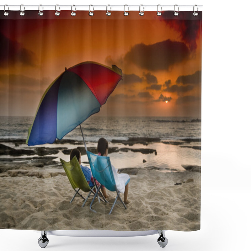 Personality  Beach Sunset Shower Curtains