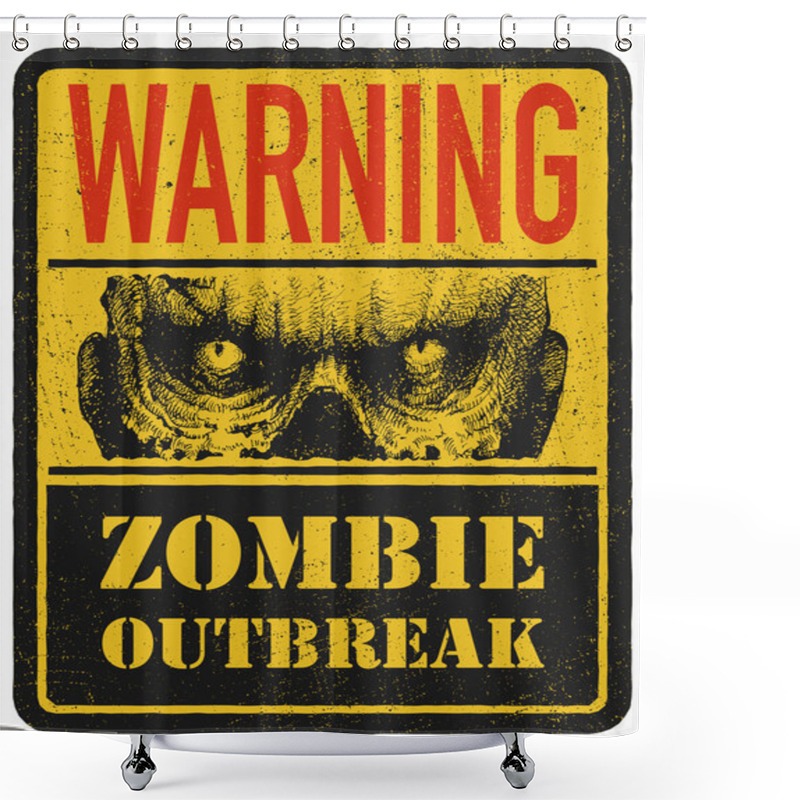 Personality  Zombie. Warning Sign. Hand Drawn. Vector Illustration Eps8 Shower Curtains