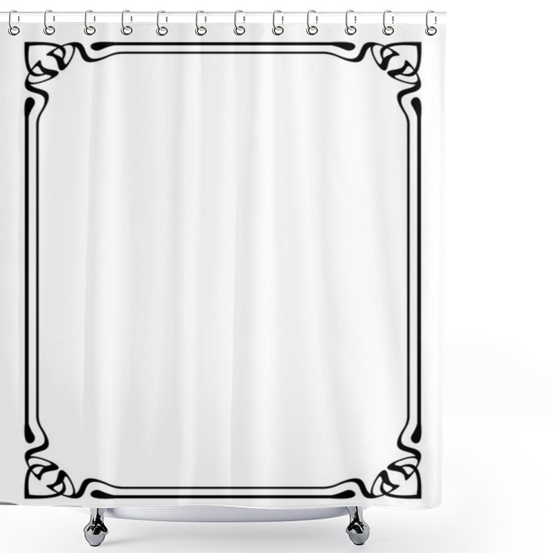 Personality  Art Nouveau Black Ornamental Decorative Frame Shower Curtains