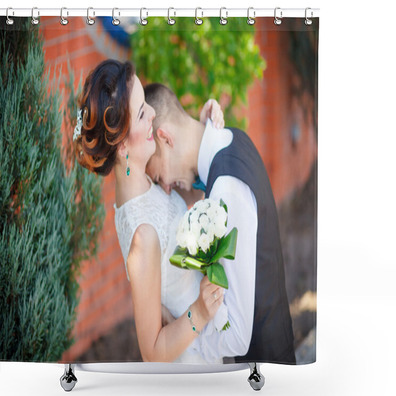 Personality  Funny Bride And Groom Shower Curtains