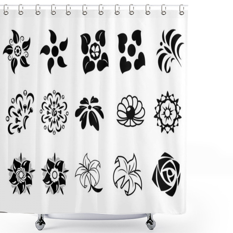 Personality  Abstract Fantasy Flowers Set 2 Shower Curtains