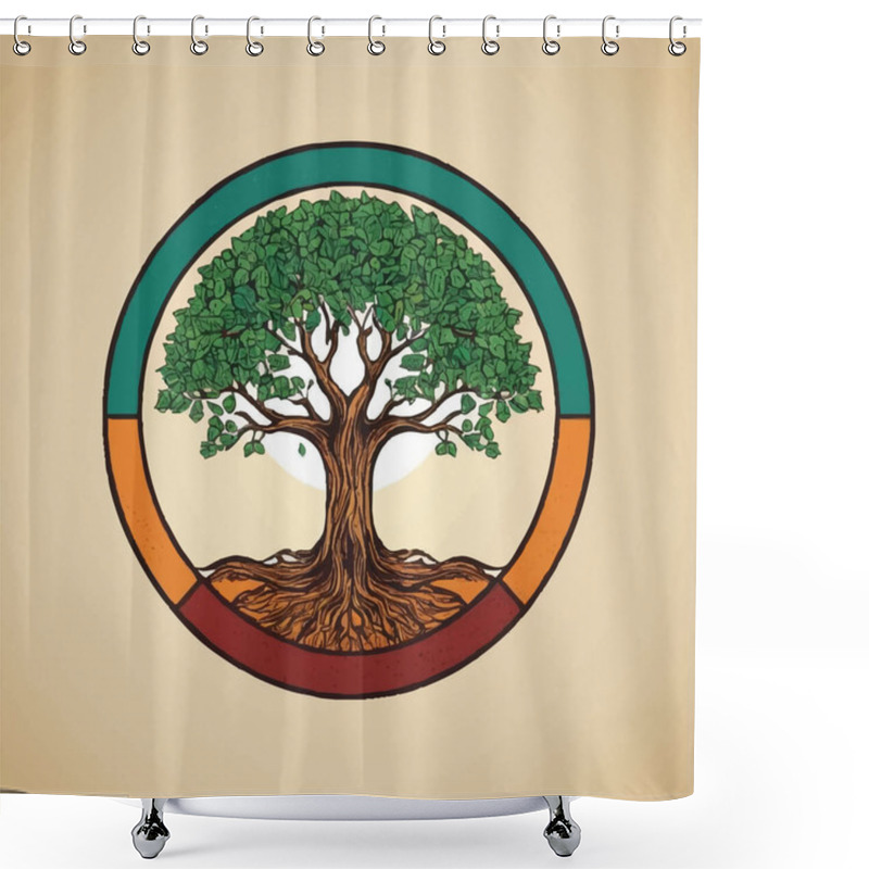 Personality  Abstract Tree Illustration Art Design For Social Media Template Backgrounds. Shower Curtains