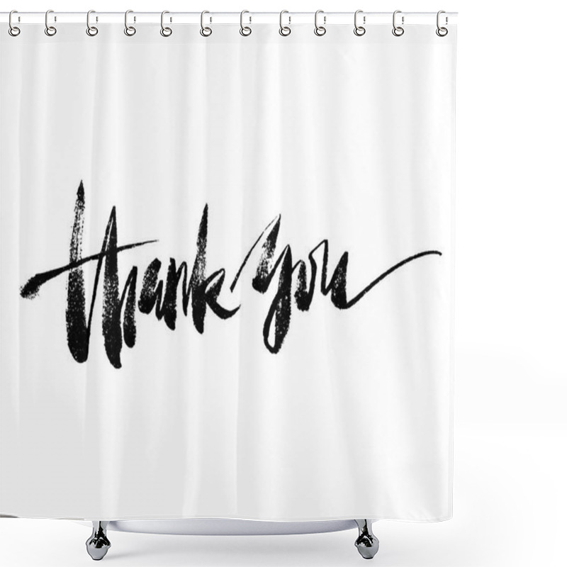 Personality  Thank You Hand Drawn Lettering. Modern Brush Calligraphy. Shower Curtains