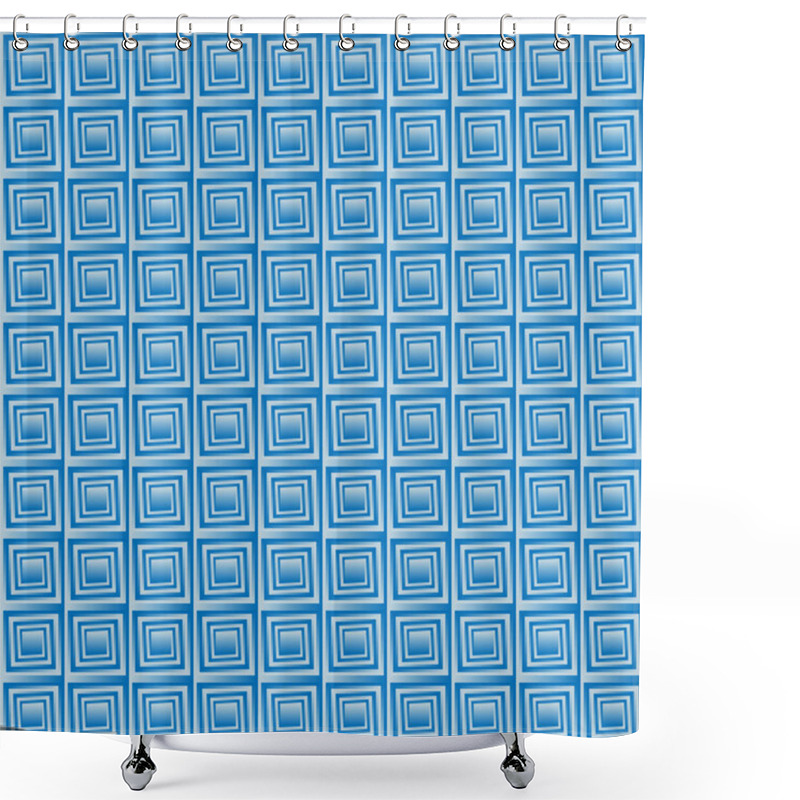 Personality  Seamless Geometric Texture. Vector Art. Square Spiral. Optical Illusion Shower Curtains