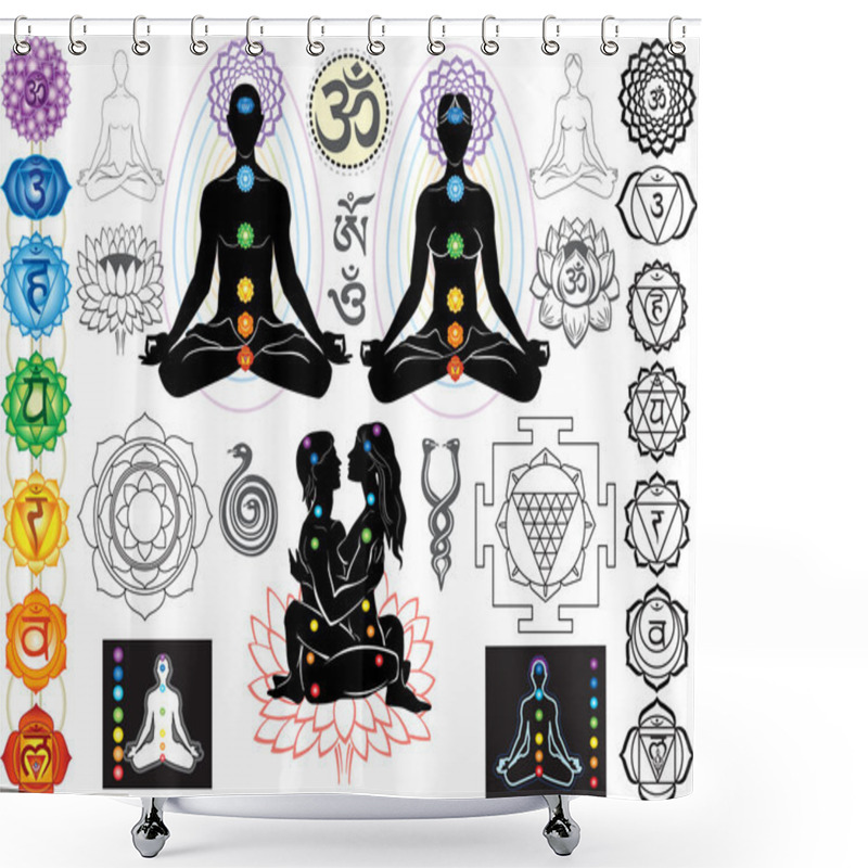 Personality  Chakras And Esoteric Symbols Shower Curtains