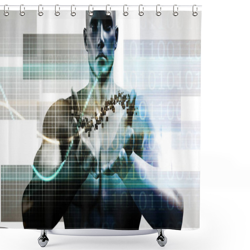 Personality  Futuristic Technology Concept Art Shower Curtains