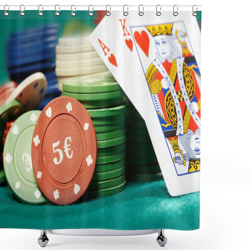 Personality  Poker Game Shower Curtains