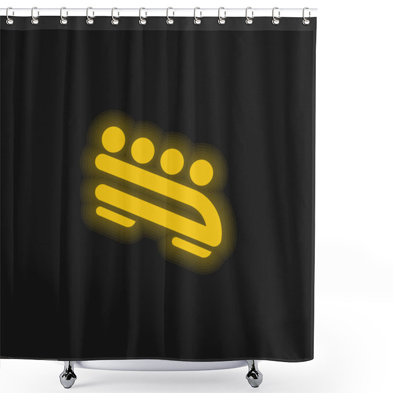 Personality  Bobsled Yellow Glowing Neon Icon Shower Curtains