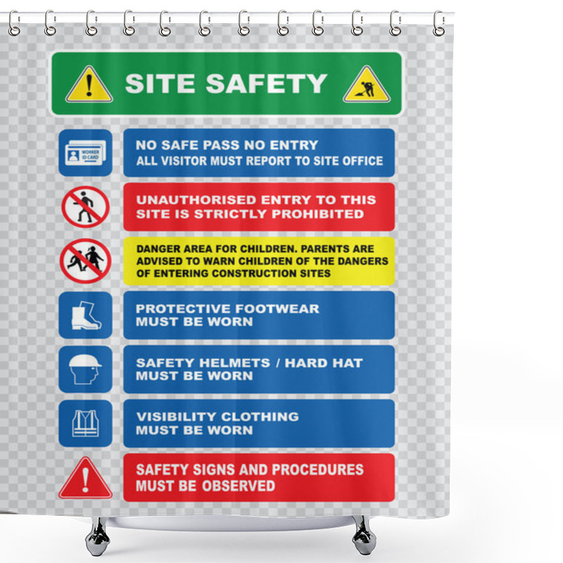 Personality  Industrial, Construction  Site Safety Signs Shower Curtains