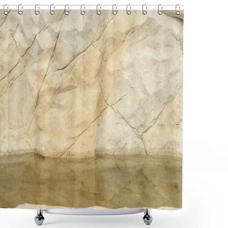 Personality  Yellow Or Light Brown Stone Texture Background Shower Curtains