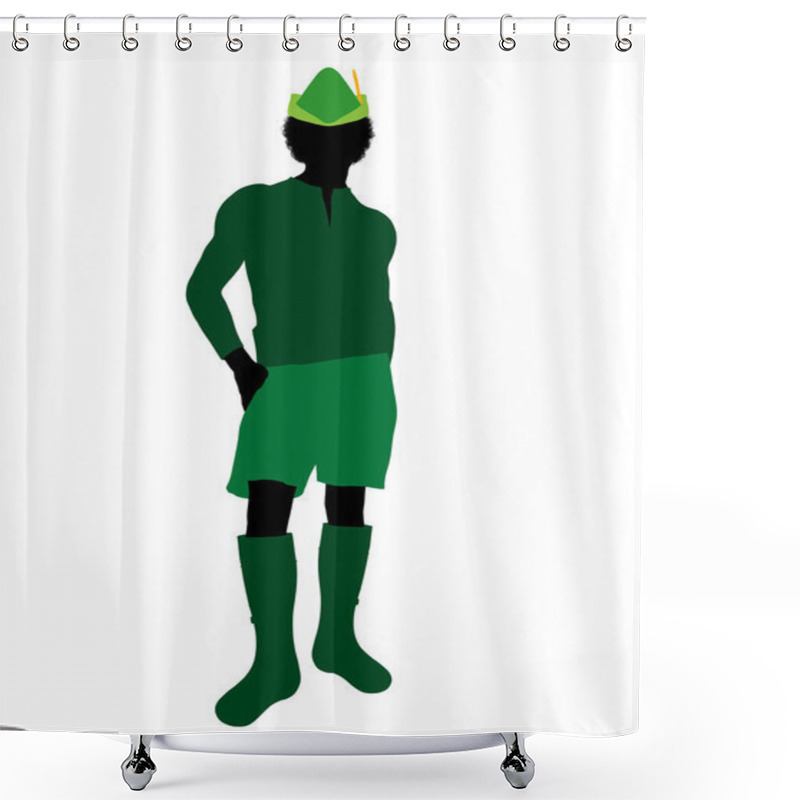 Personality  Peter Pan Silhouette Illustration Shower Curtains