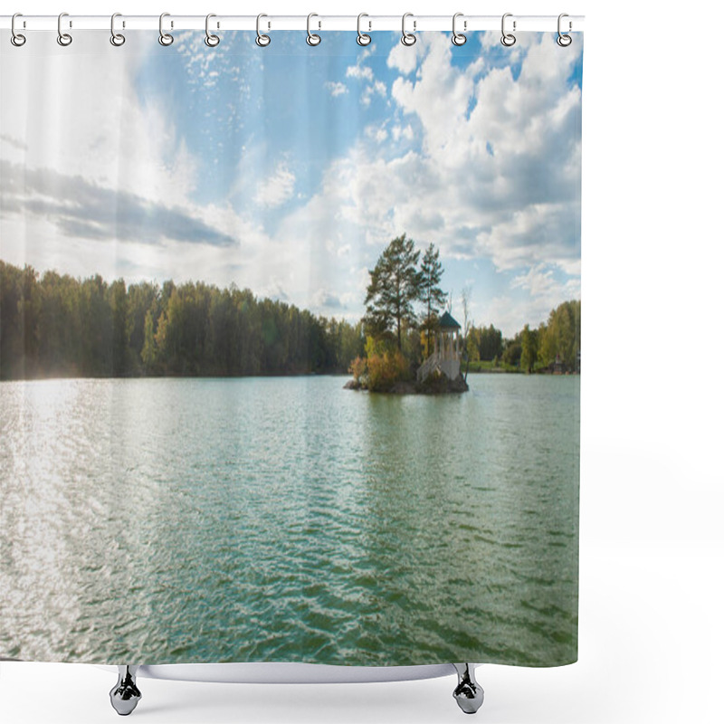 Personality  Summer Landscape Of Lake With Crystal And Fresh Water Aya Shower Curtains