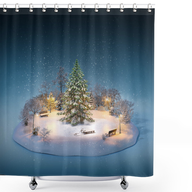 Personality  Christmas Illustration Shower Curtains