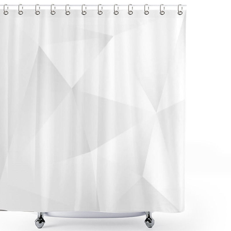 Personality  Grey Polygonal Background. Geometric White And Grey Abstract Backdrop. Modern Triangle Mosaic. Design Template. Vector Illustration. Shower Curtains