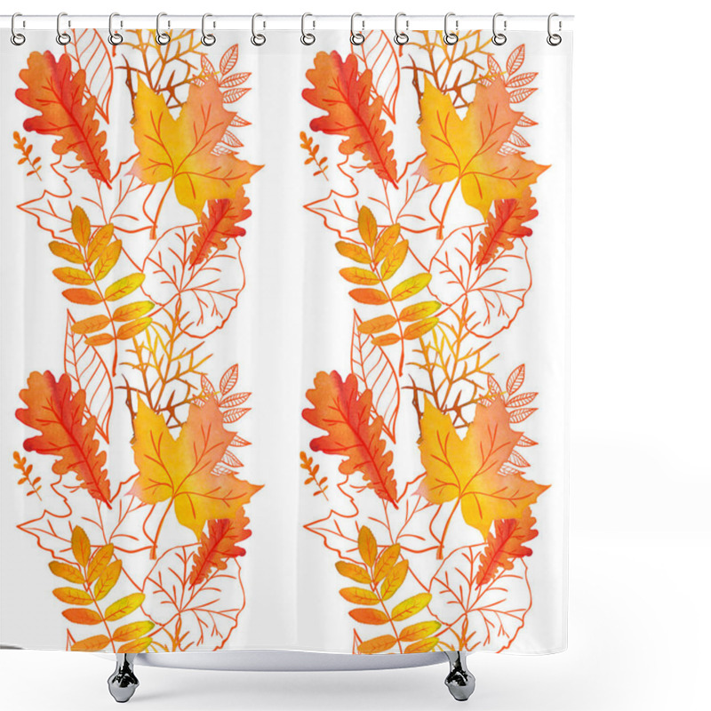 Personality  Autumn Leaves Vertical Ornaments Shower Curtains