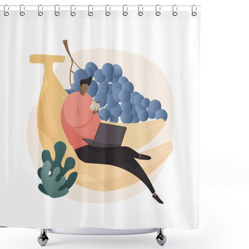 Personality  Raw Veganism Abstract Concept Vector Illustration. Shower Curtains