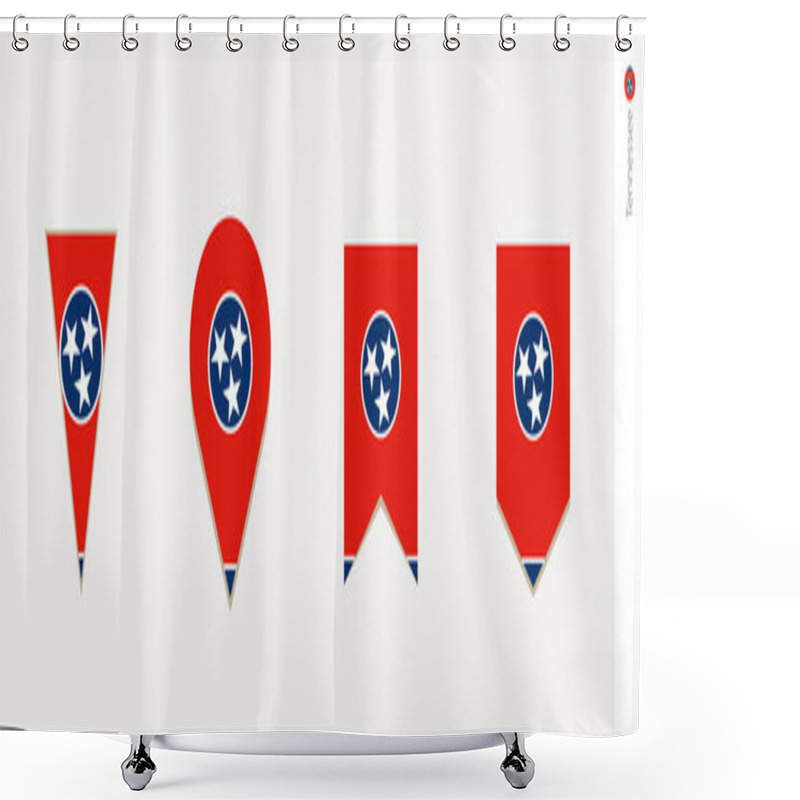 Personality  Tennessee Flag In Vertical Design, Vector Illustration. Shower Curtains