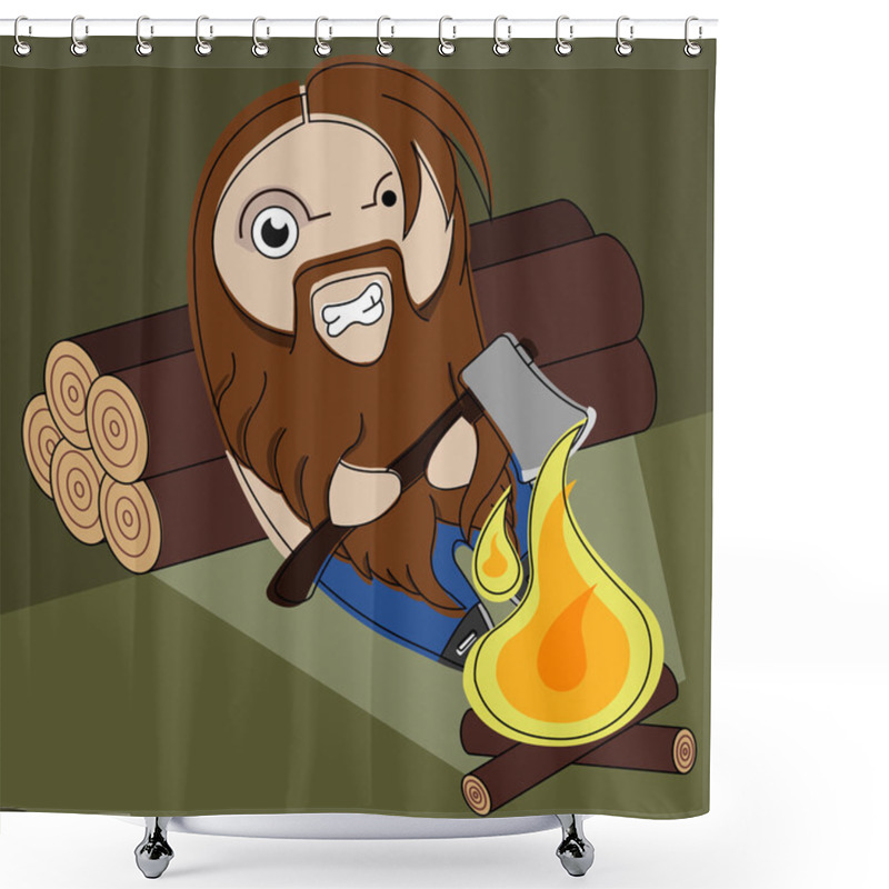 Personality  Funny Angry Hairy Bearded Lumberjack Shower Curtains