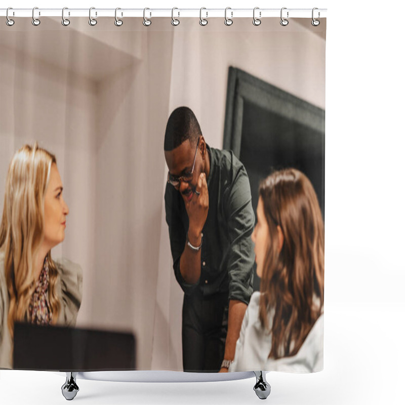 Personality  Classroom Learning. Business Education. Business Team Learning. Discussing In Meeting. Multicultural Start-up Company. Shower Curtains