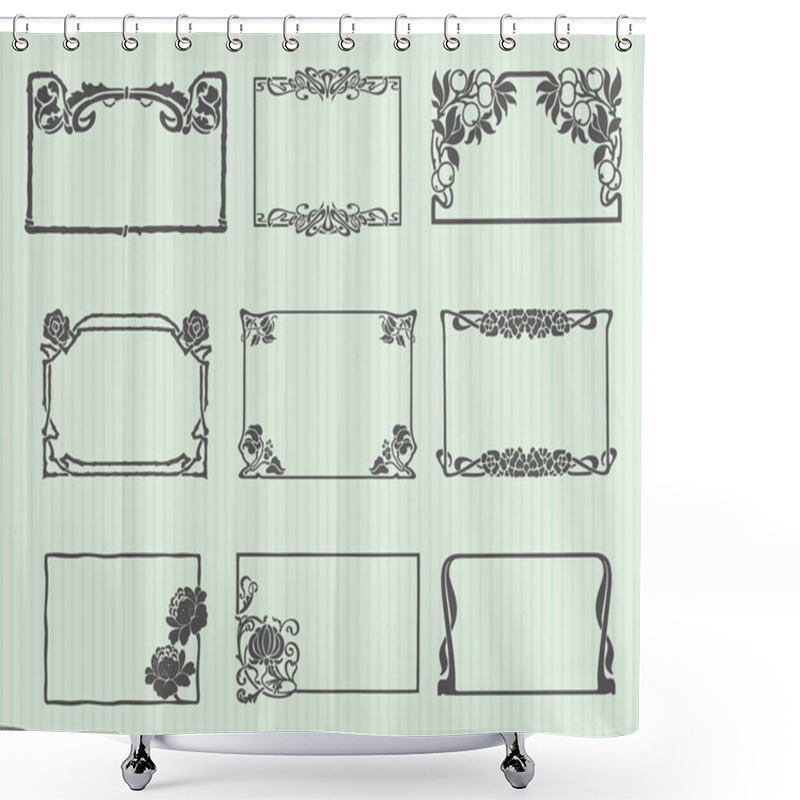 Personality  Art Nouveau Frame Set Shower Curtains