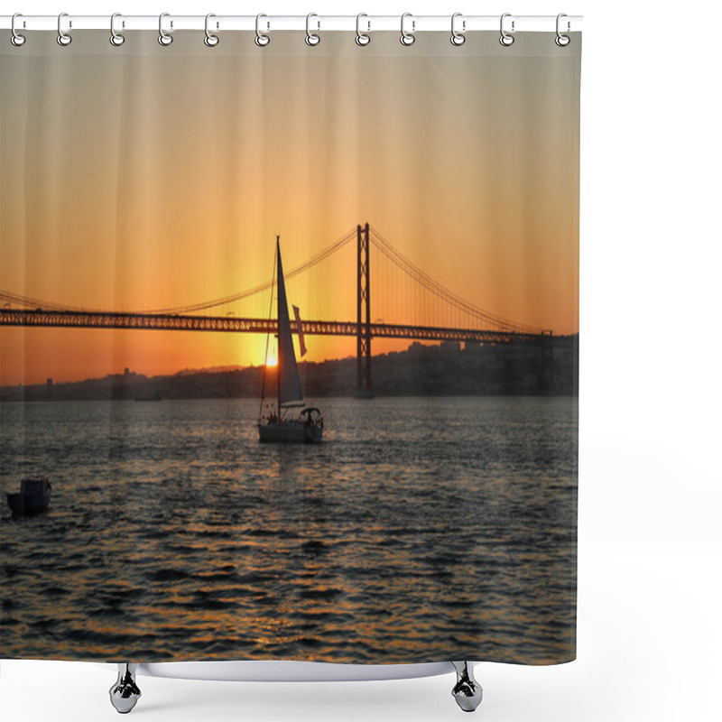 Personality  April 25th Bridge In Lisbon Shower Curtains