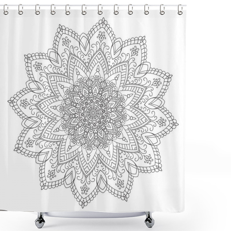 Personality  Hand Drawing Zentangle Mandala Element Shower Curtains