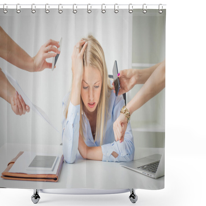 Personality  Depressed Business Woman Shower Curtains