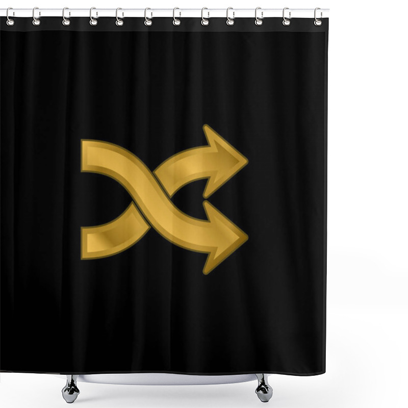 Personality  Arrow Shuffle Gold Plated Metalic Icon Or Logo Vector Shower Curtains