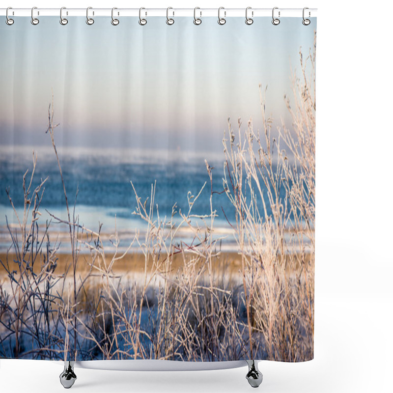 Personality  Frozen Beach View By The Baltic Sea Shower Curtains