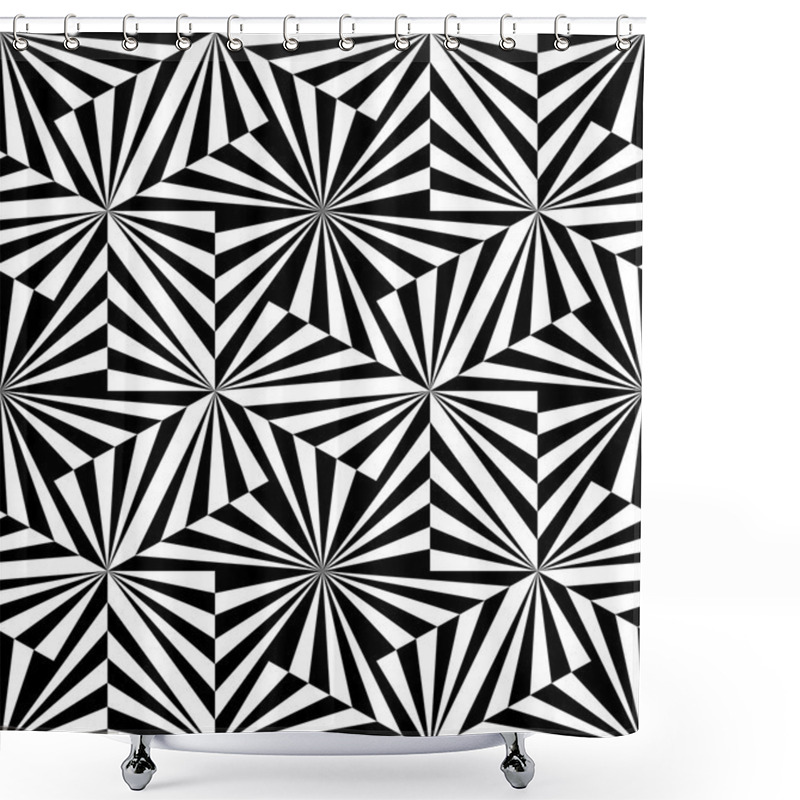 Personality  Seamless Polygonal Monochrome Pattern. Geometric Abstract Background. Suitable For Textile, Fabric And Packaging Shower Curtains