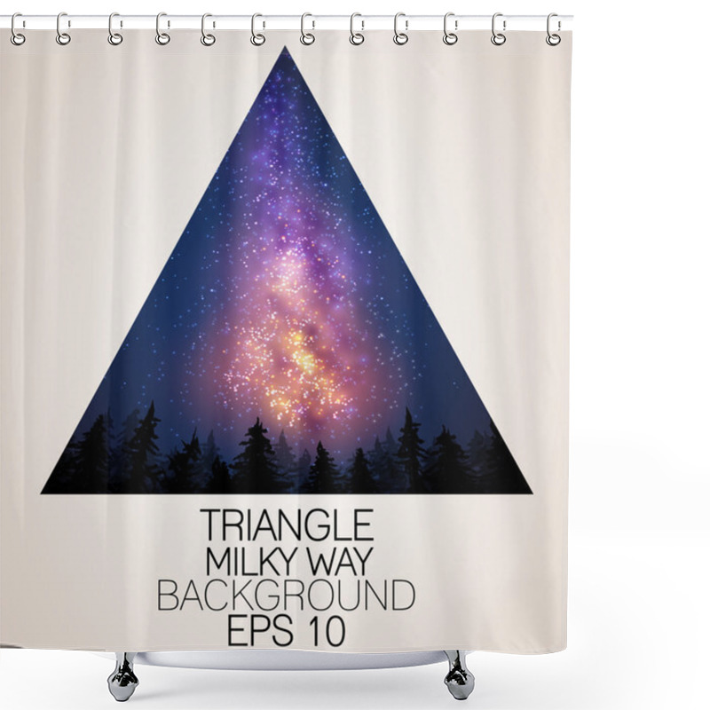 Personality  Milky Way Triangle Background Shower Curtains