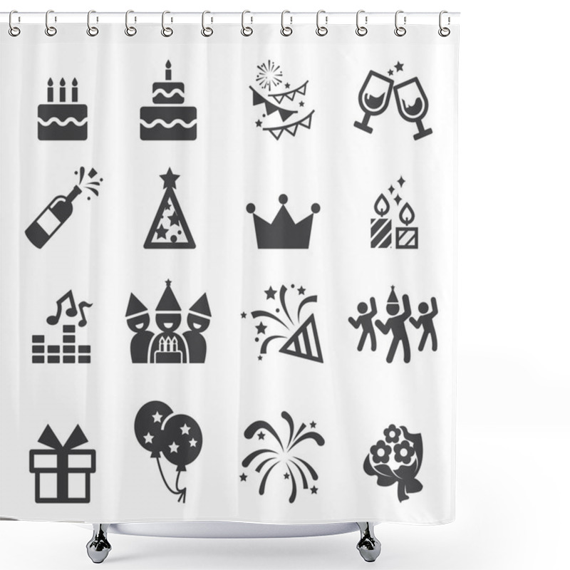 Personality  Birthday Icon Shower Curtains