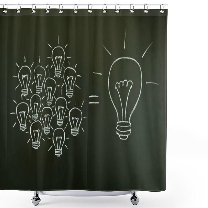 Personality  Light Bulbs Teamwork Concept Shower Curtains