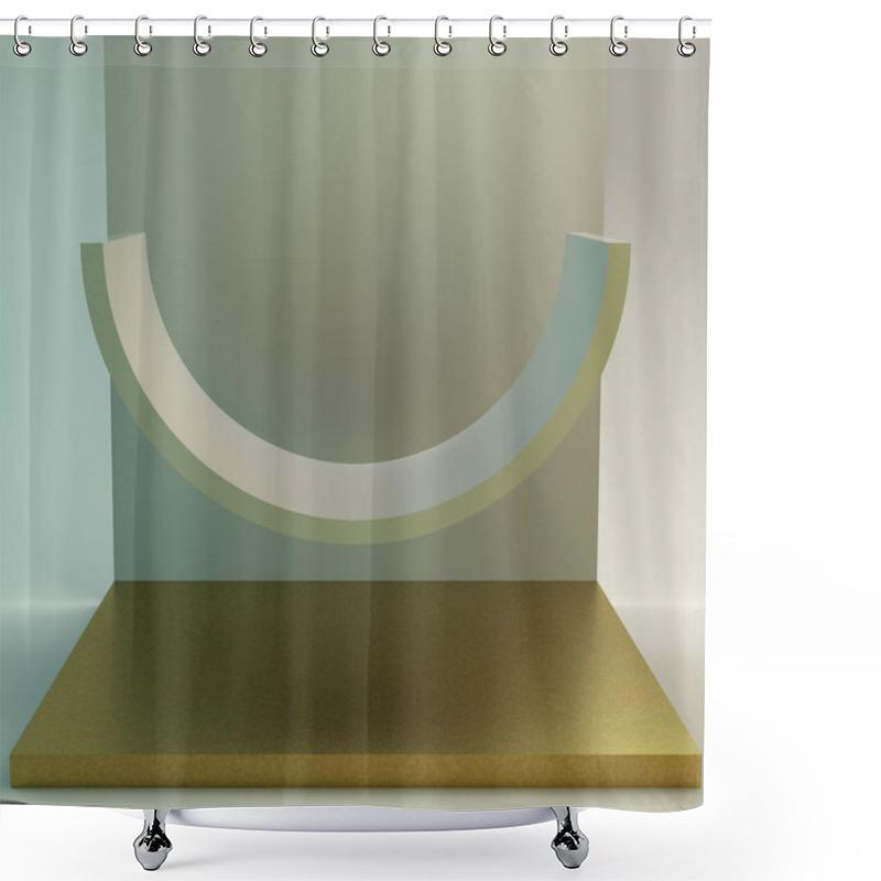 Personality  Scene With Geometric Simple Shapes. Golden Podium, Soft Light. 3d Illustration Shower Curtains