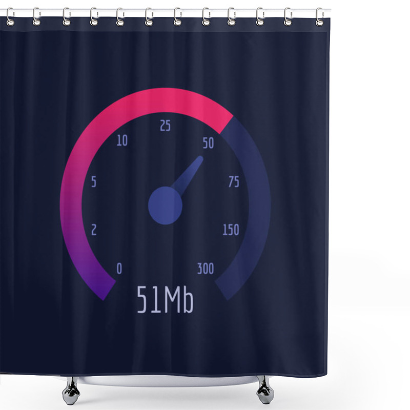 Personality  Speedometer Internet Speed 300 Mb Shower Curtains